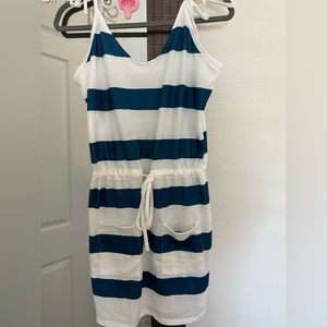 Super cute nautical summer dress with adjustable shoulder and waistline
